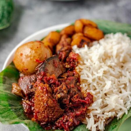 Plain Rice and Stew