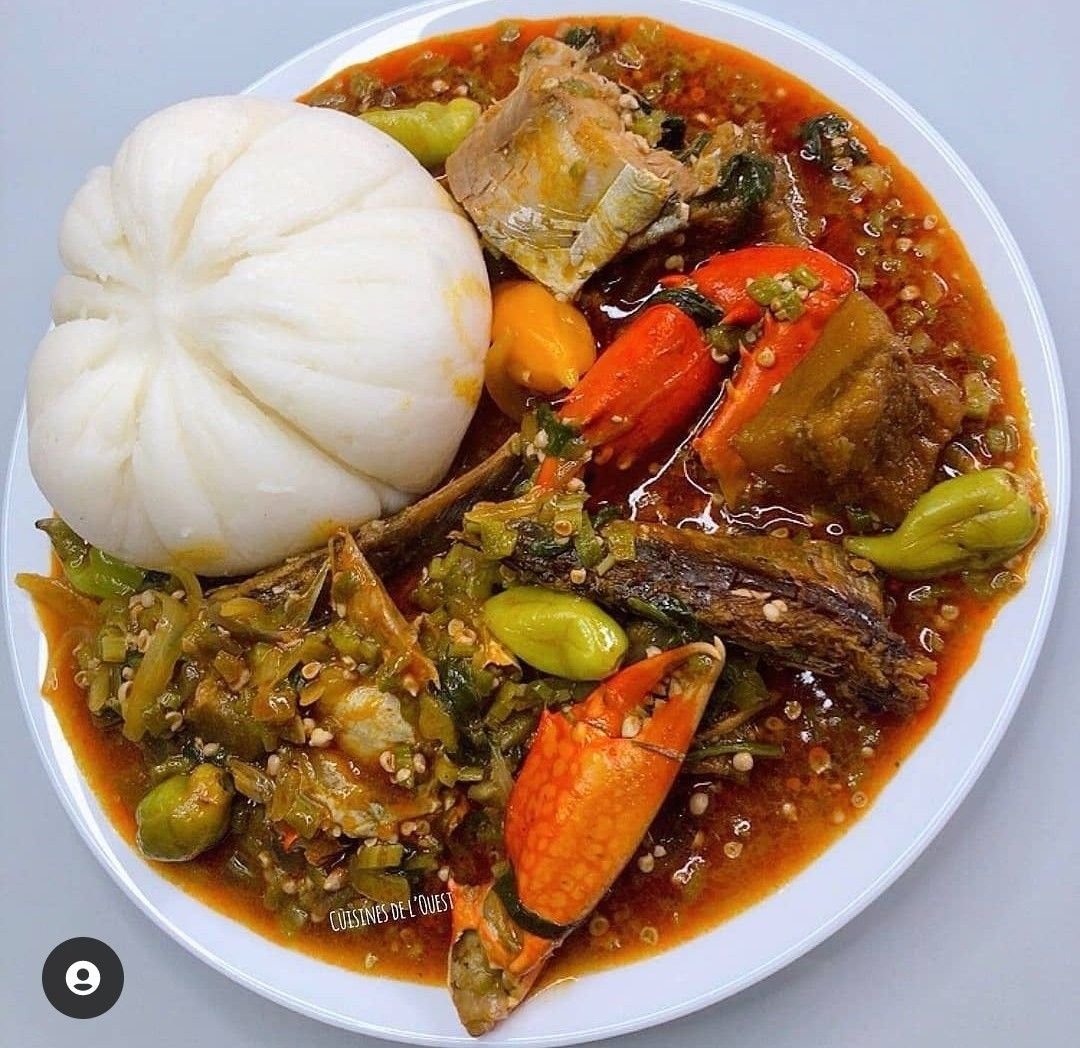 Akple with Okro